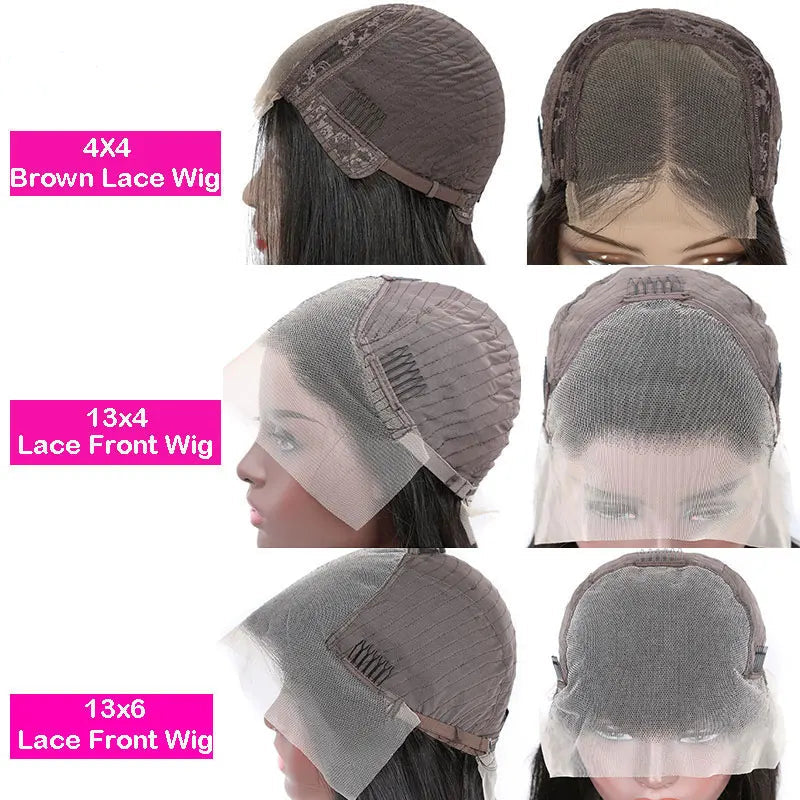 13x6 Lace Frontal Human Hair Wig | Straight Brazilian Remy Hair | Natural Black | 150%/180% Density | Pre-Plucked - Luxegan