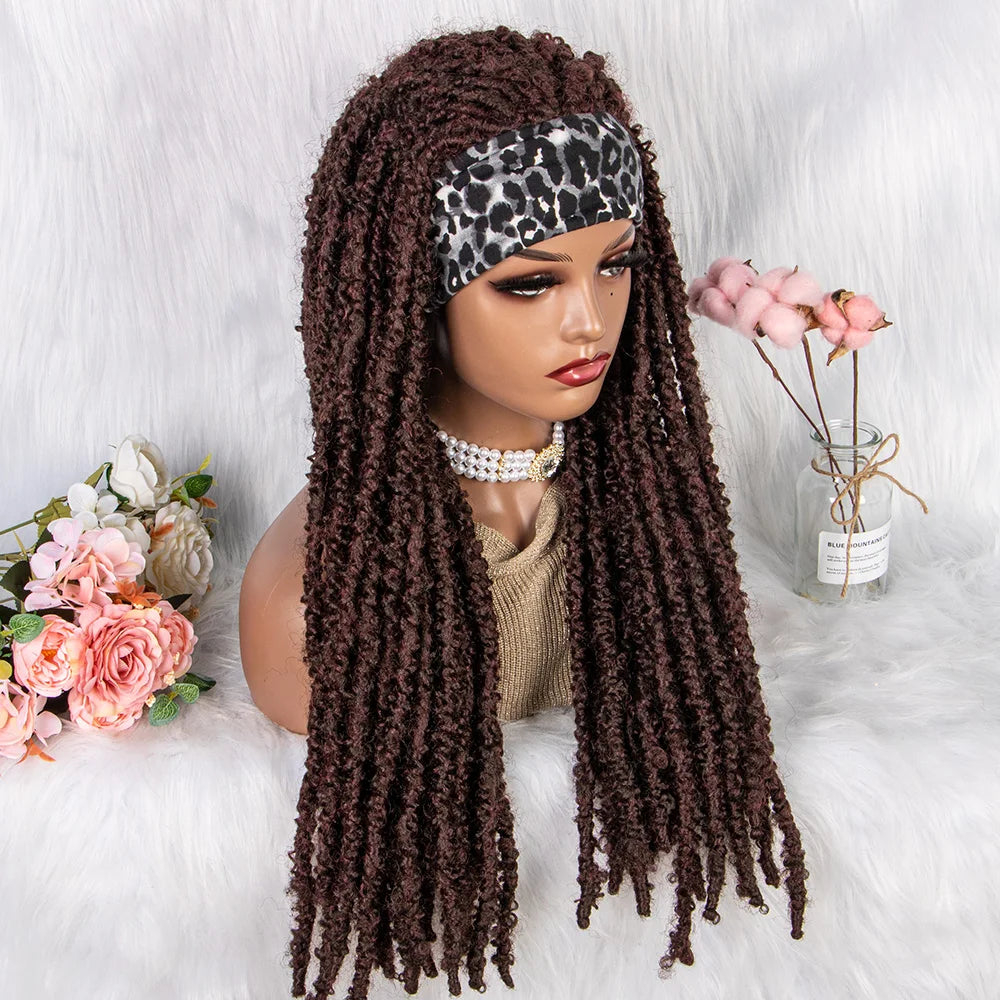 22" Curly Box Braids Wig | Crochet Hair | Heat Resistant | Daily Wear Luxegan