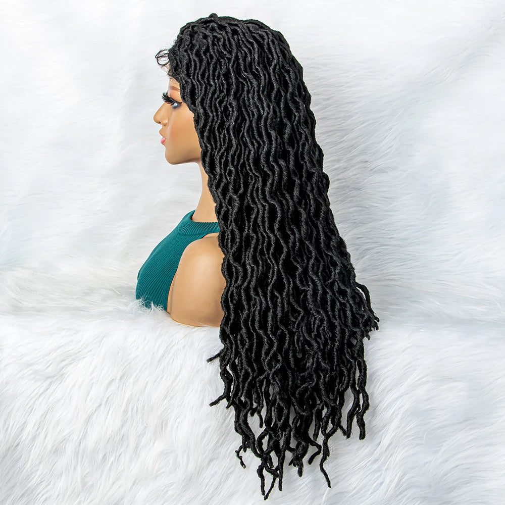 HD Transparent Lace Braided Wig with Lambswool Curls Luxegan