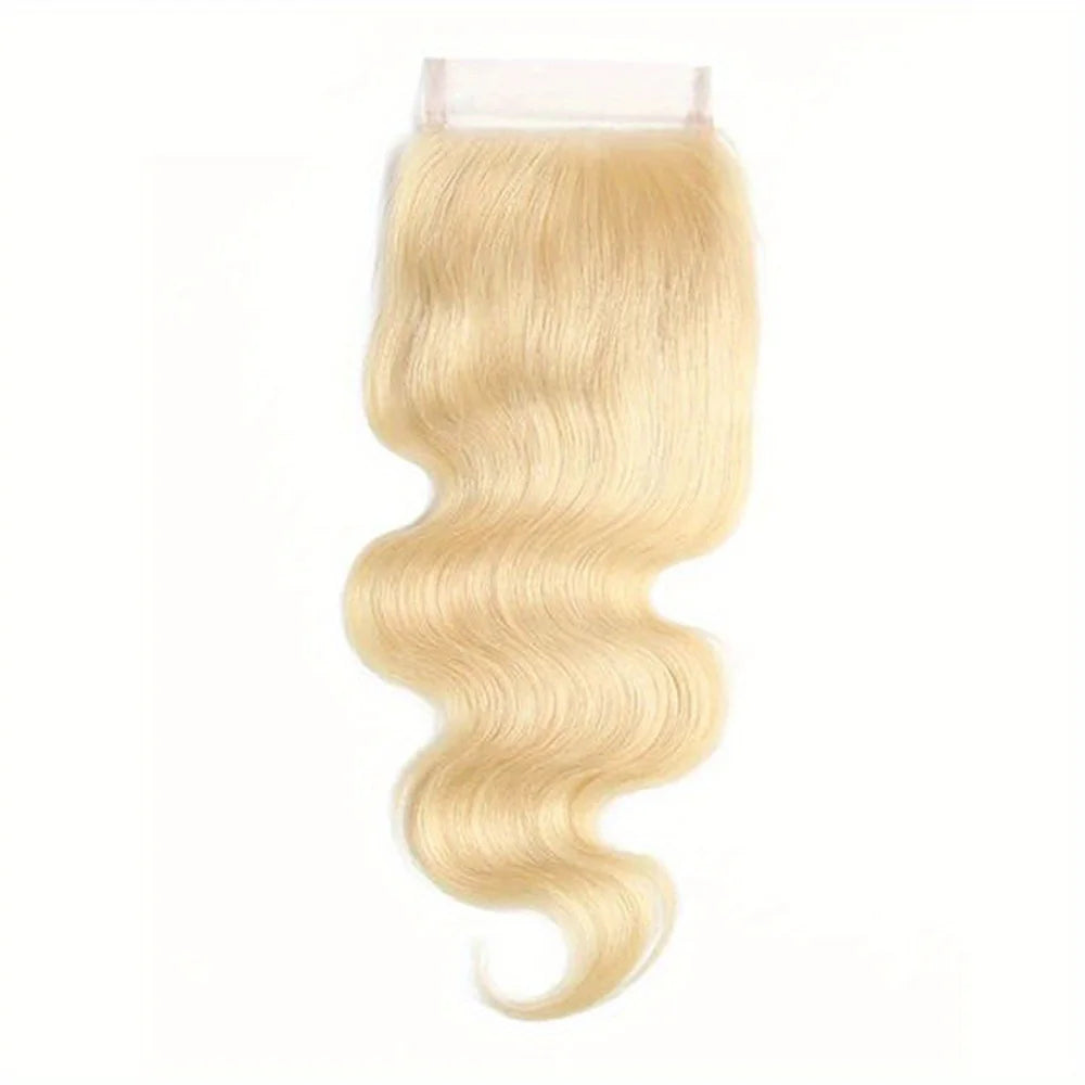 613 Blonde Body Wave 4x4 Lace Closure | Transparent Swiss Lace Brazilian Remy Human Hair Luxegan