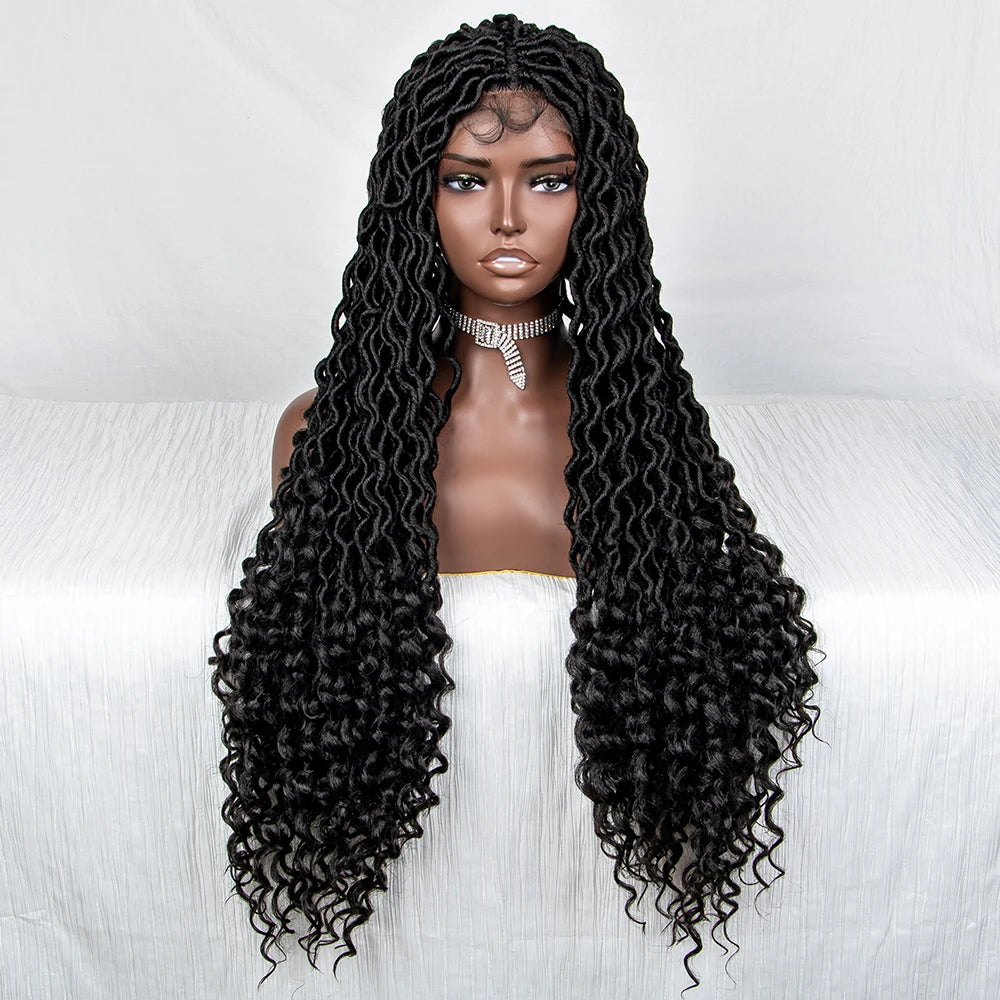 Goddess Locs & Passion Twist Braids Wig | Full Lace | Knotless | Boho Style Luxegan