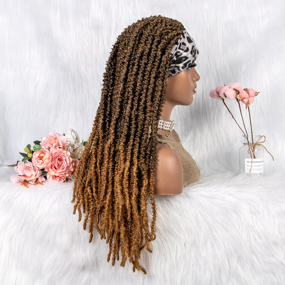22" Curly Box Braids Wig | Crochet Hair | Heat Resistant | Daily Wear Luxegan