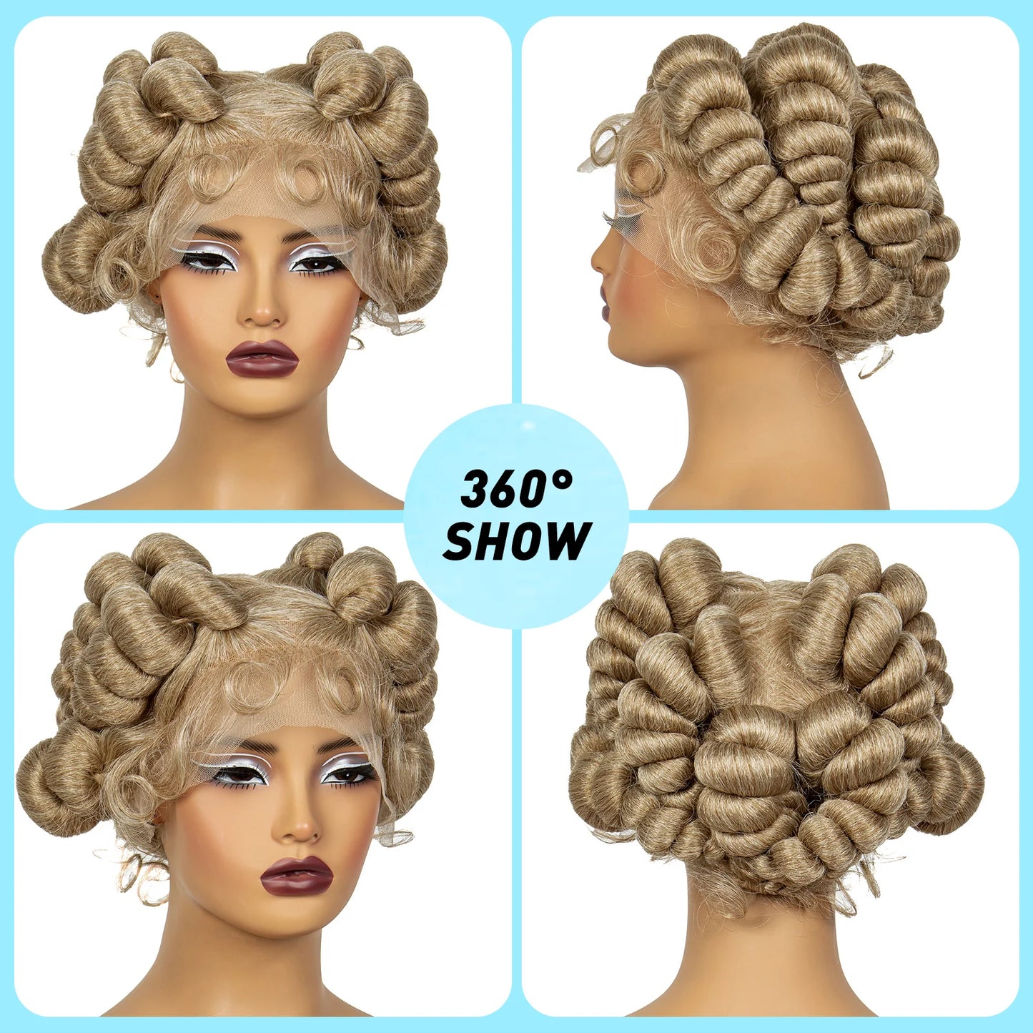 350# Ginger Orange Bantu Knotless Braids Wig | Full Lace | Baby Hair Luxegan