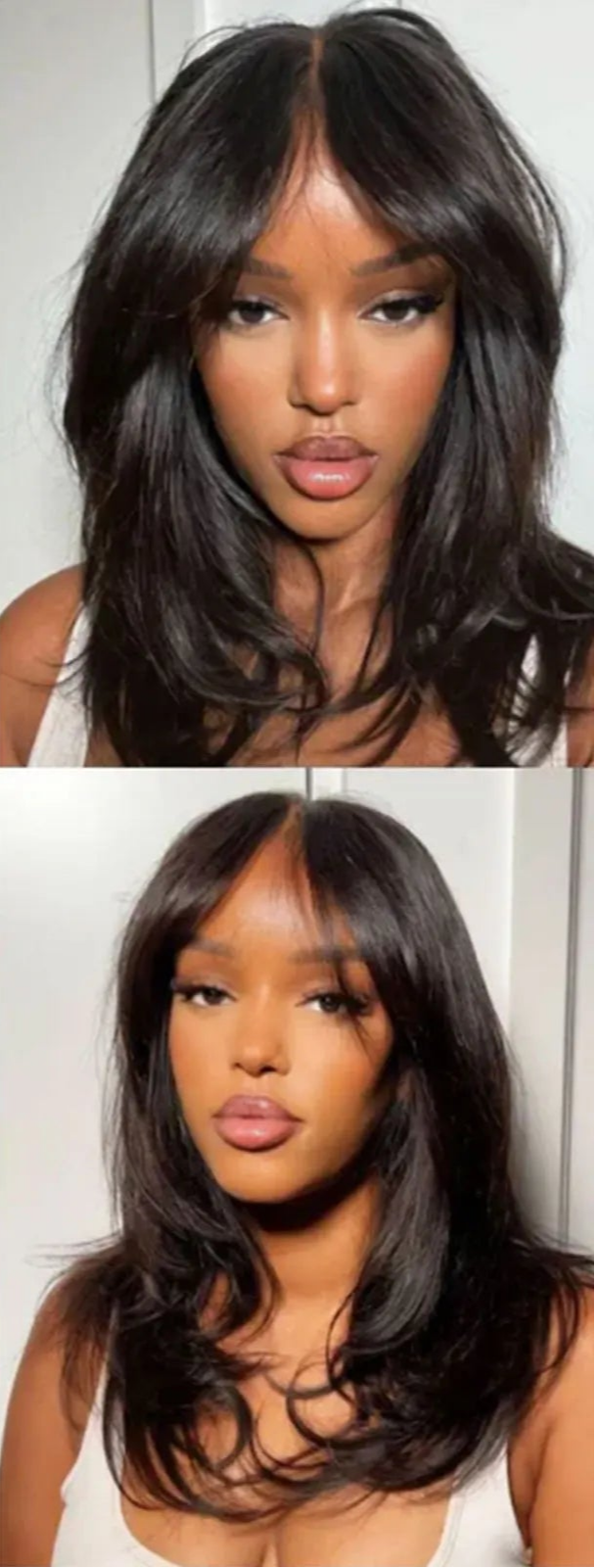 Layered Human Hair Wig with Curtain Bangs | 13x4 Lace Front & 4x4 Closure | Glueless Wear-to-Go Luxegan