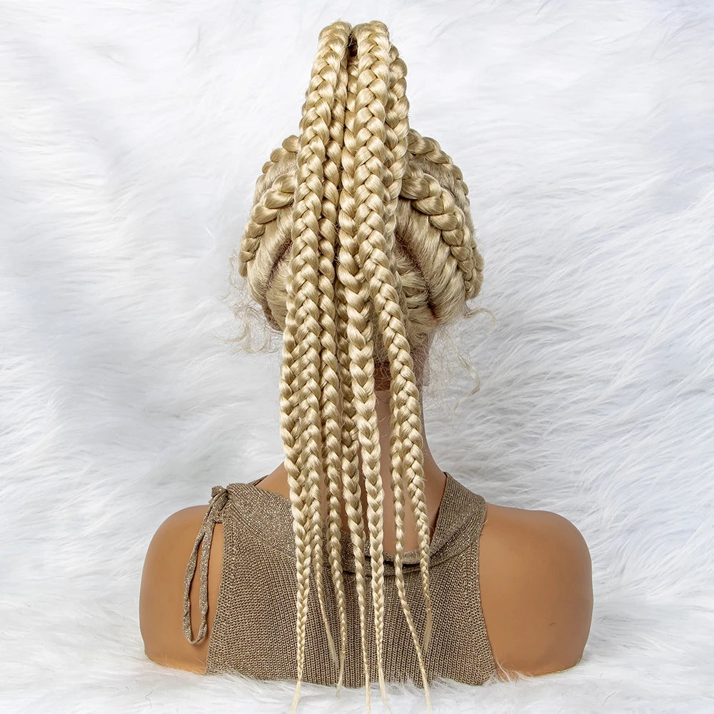 24" Braided Ponytail Wig | Lace Front with Baby Hair