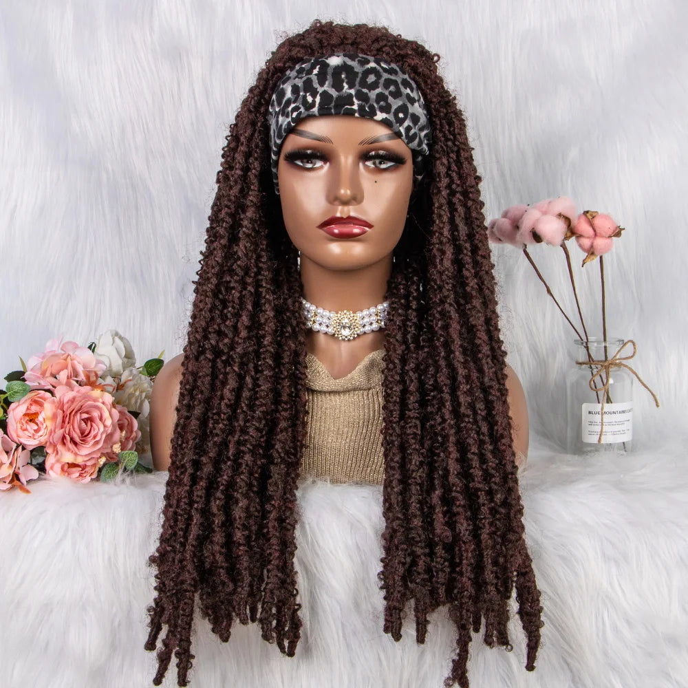 22" Curly Box Braids Wig | Crochet Hair | Heat Resistant | Daily Wear Luxegan