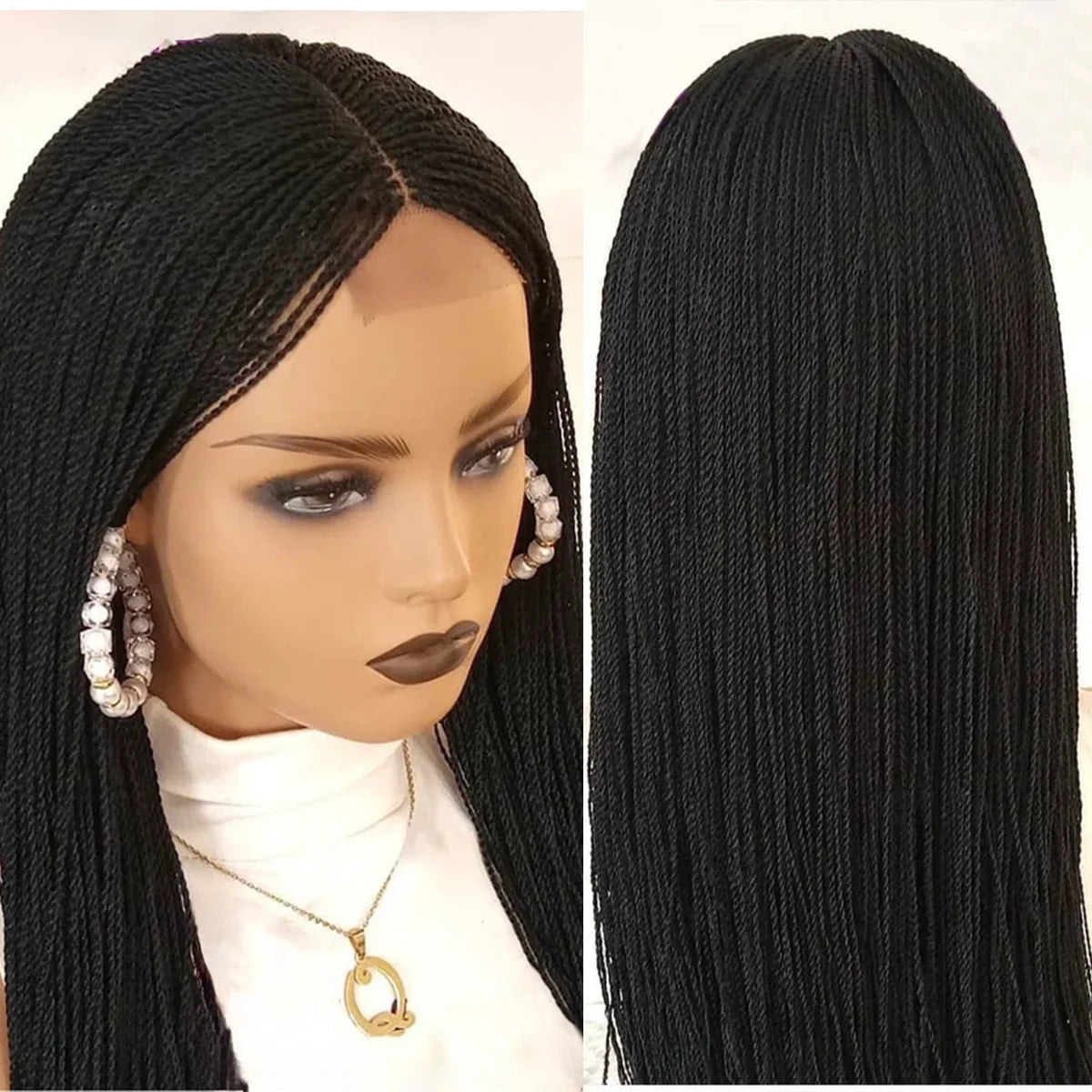 Senegalese Twist Wig | Micro Million Twists | Afro Braided Wig | Glueless Lace Front