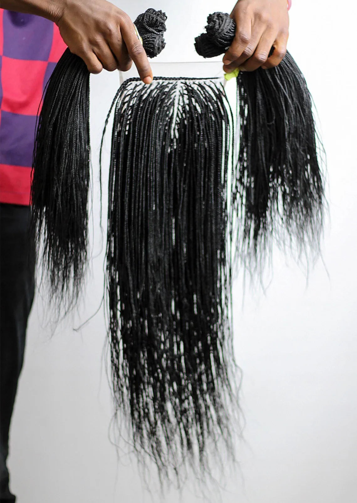 Micro Braids Sew-In Bundles - Black Ombre Braiding Hair for Lace Wigs - 60 Strands/Pack