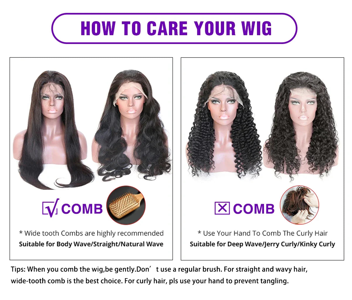 250% Density 30-34 Inch 13x6 HD Transparent Lace Frontal Wig - Deep Wave - Virgin Human Hair