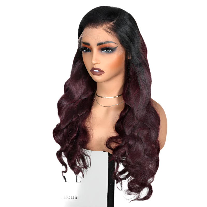 7x6 Burgundy PartingMax Glueless HD Lace Wig | Straight Body Wave Water Wave Burmese Curly Luxegan