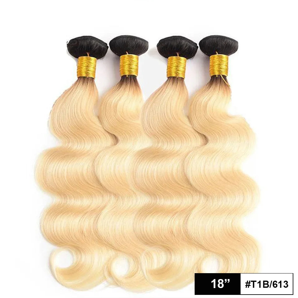 Rebecca Ombre Body Wave Human Hair Bundles | 1B/4/27/30/99J/613 Blonde Two & Three-Tone Remy Weave Deals Luxegan