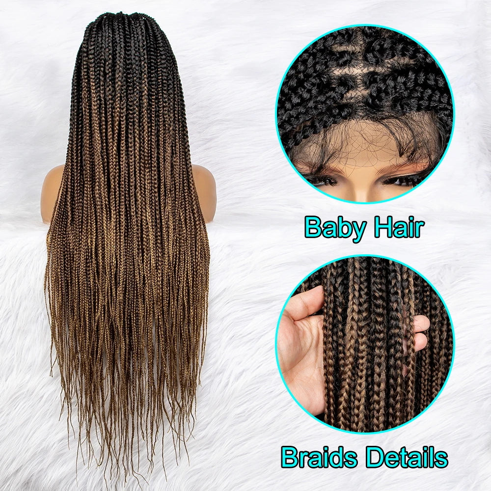 Gradient Color Knotless Box Braids Wig | 9x6 Lace Front Luxegan