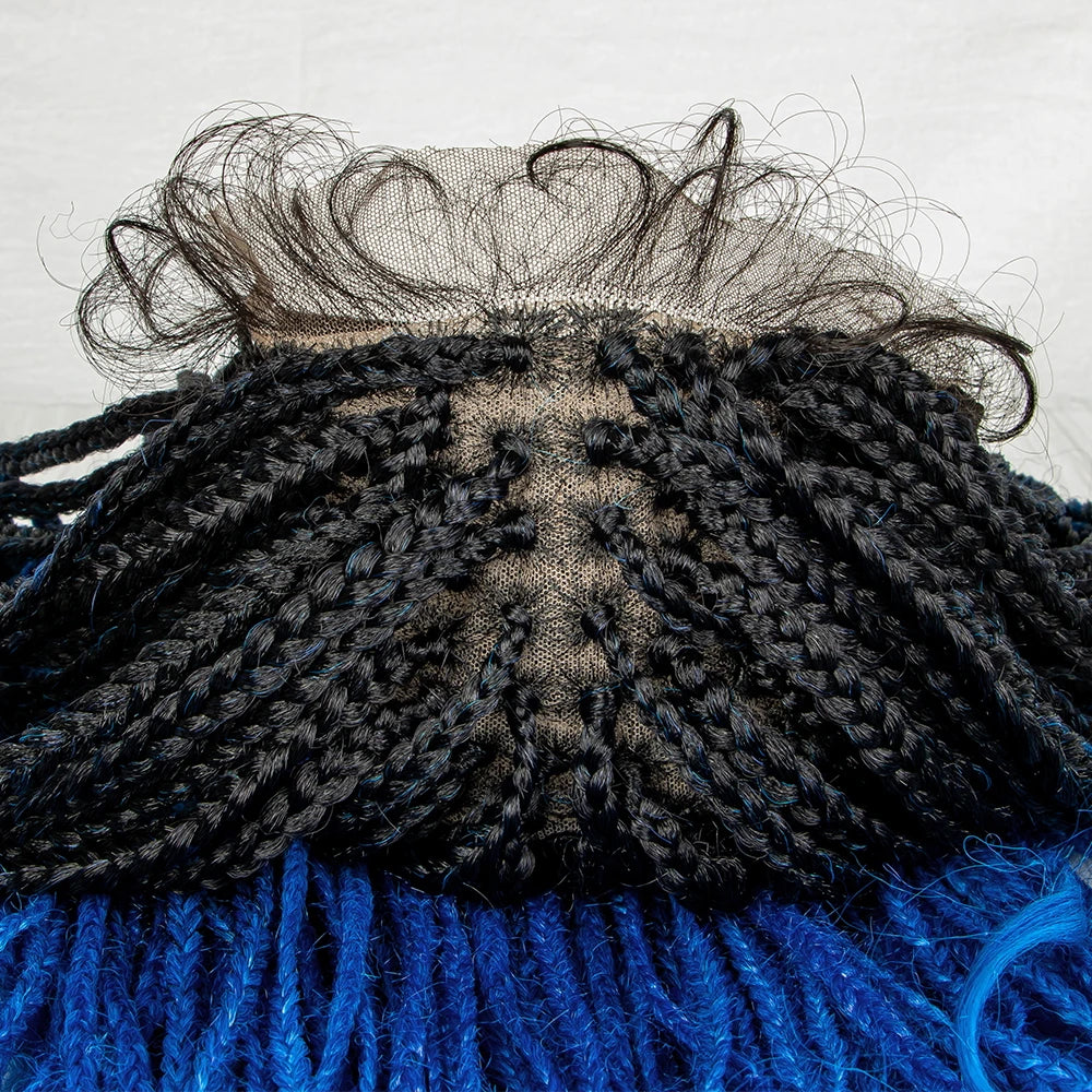 36" Water Wave Braided Wig | Lace Front | Baby Hair | Long Braids Luxegan