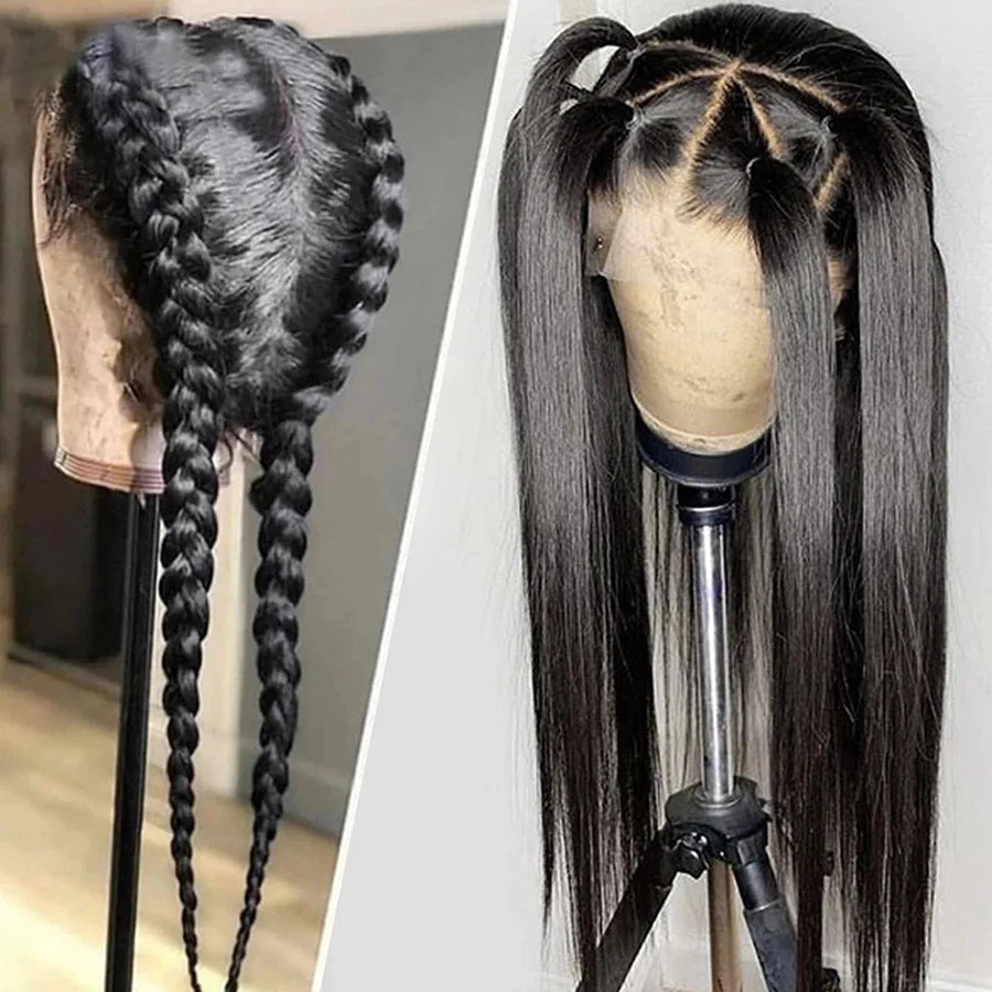 Bone Straight Lace Frontal Wig | 180% Density | Raw Indian Remy Hair | 12-24 Inch Luxegan