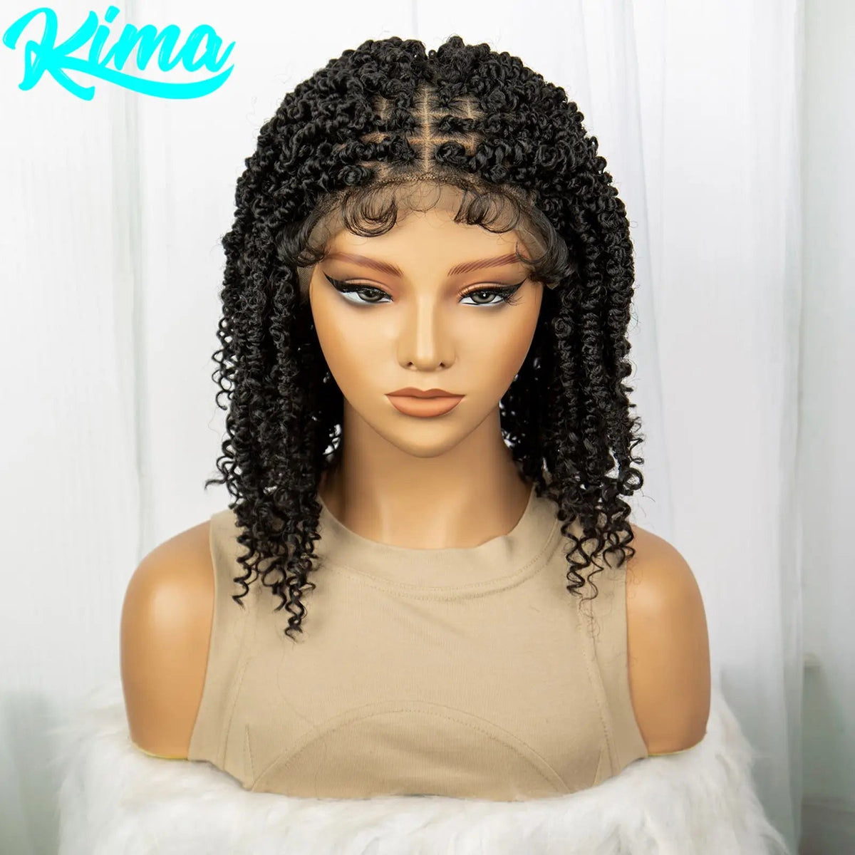 1B/27 Short Passion Twist Lace Front Wig | Knotless Braids | Baby Hair | Synthetic Twist Spring Wig Luxegan