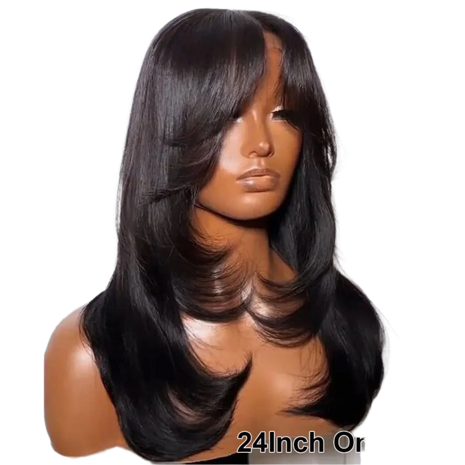 Layered Human Hair Wig with Curtain Bangs | 13x4 Lace Front & 4x4 Closure | Glueless Wear-to-Go Luxegan