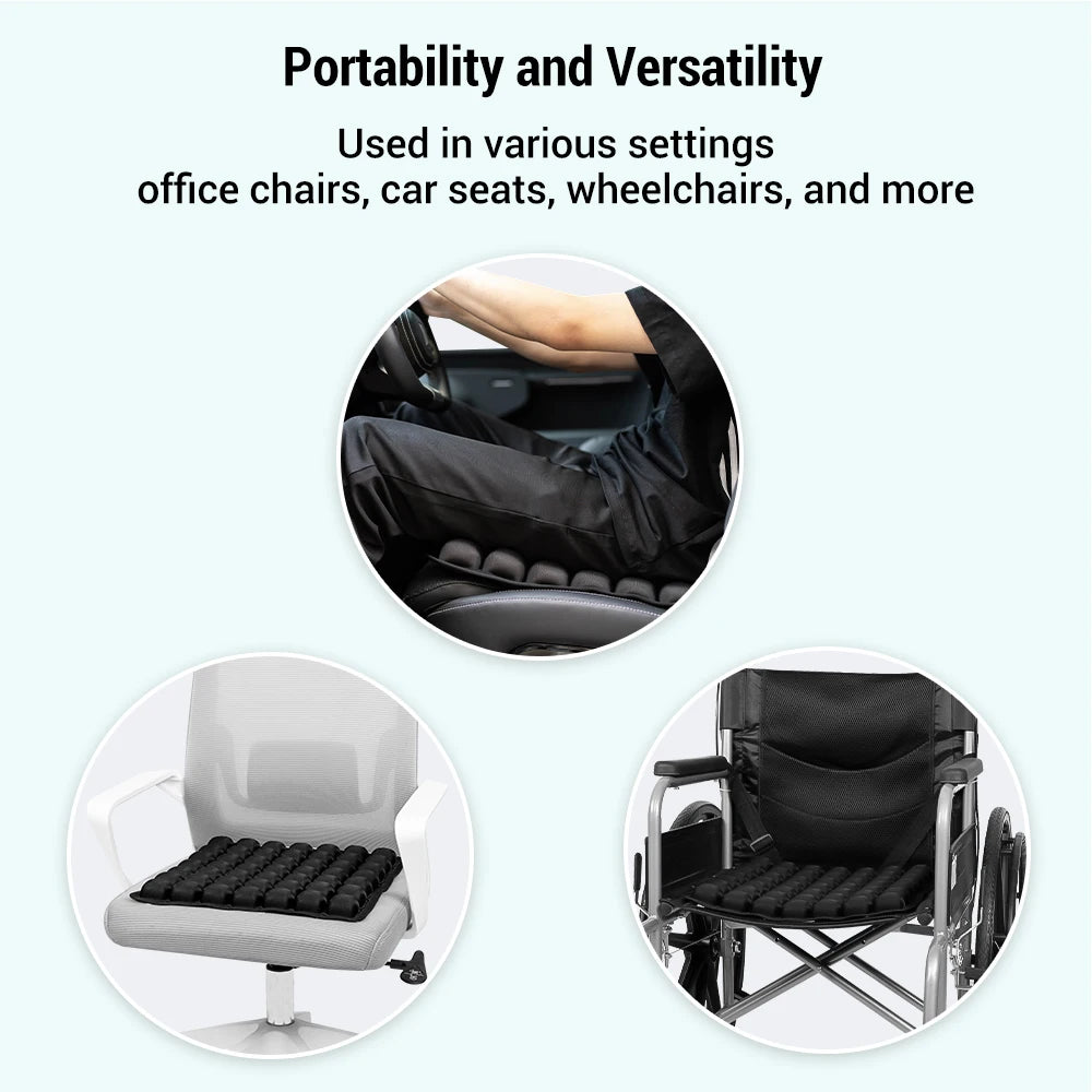 3D Ergonomic Inflatable Chair Cushion | Sophisticated "Long-Sitting" Support Silhouette | Elegant HG004 Adjustable Office & Car Seat Pad | "Dignified" High-Performance Anti-Decubitus Comfort for Radiant Versatile Styling Luxegan
