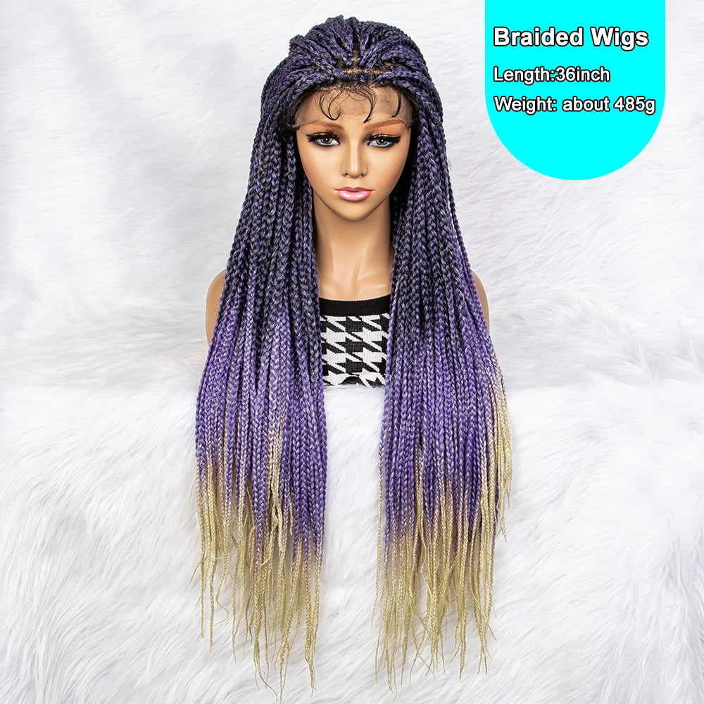 Gradient Color Knotless Box Braids Wig | 9x6 Lace Front Luxegan