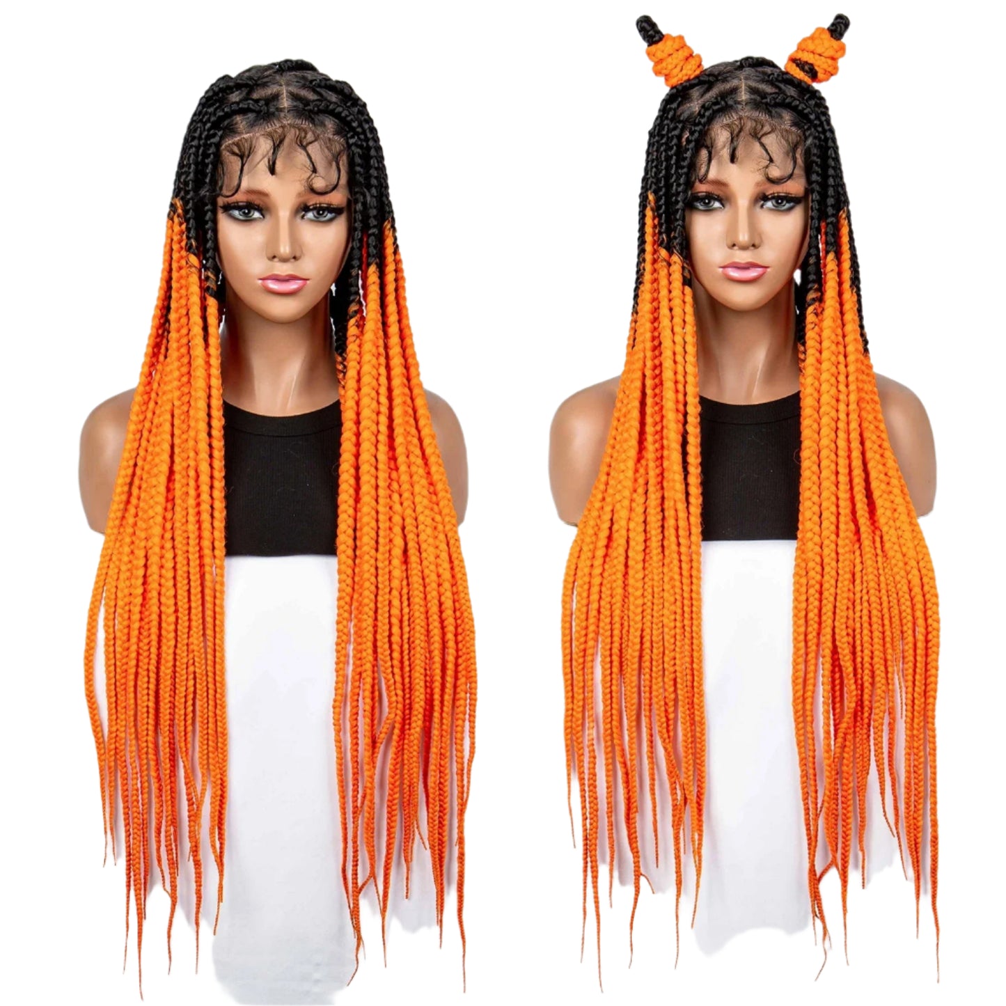 Purple Knotless Box Braids Wig | Transparent Full Lace | Braiding Hair Luxegan