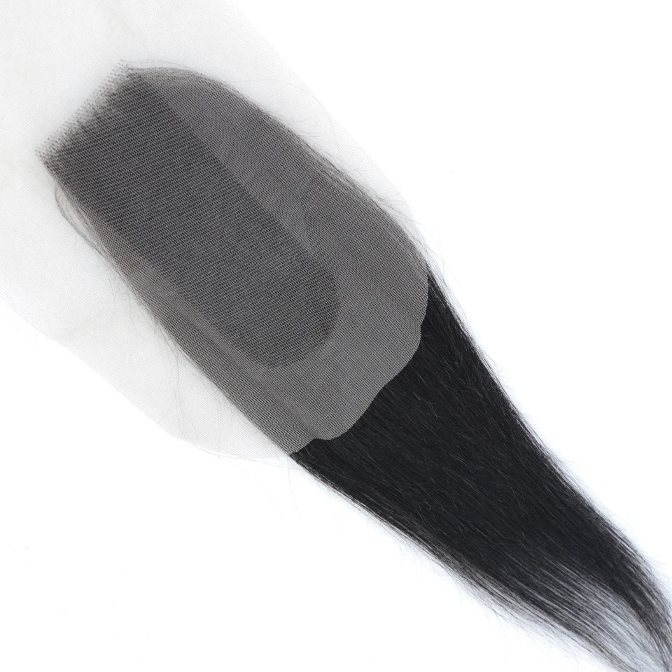 Straight Top Lace Closure | Middle Part Transparent Swiss Lace 100% Human Hair (180% Density) Luxegan