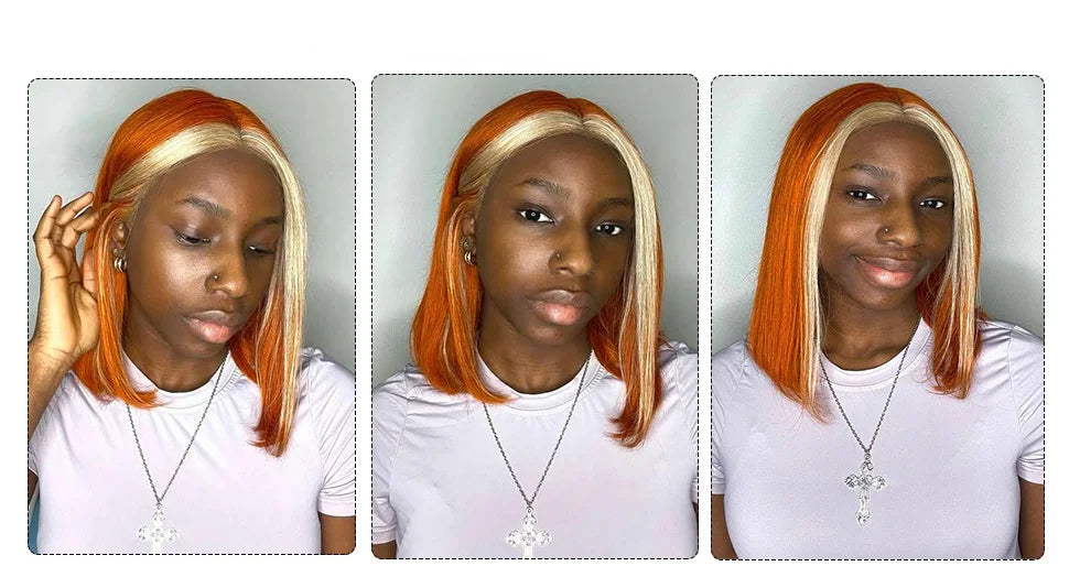 Ginger Short Bob Wig | Straight Human Hair T-Part Lace Front Luxegan