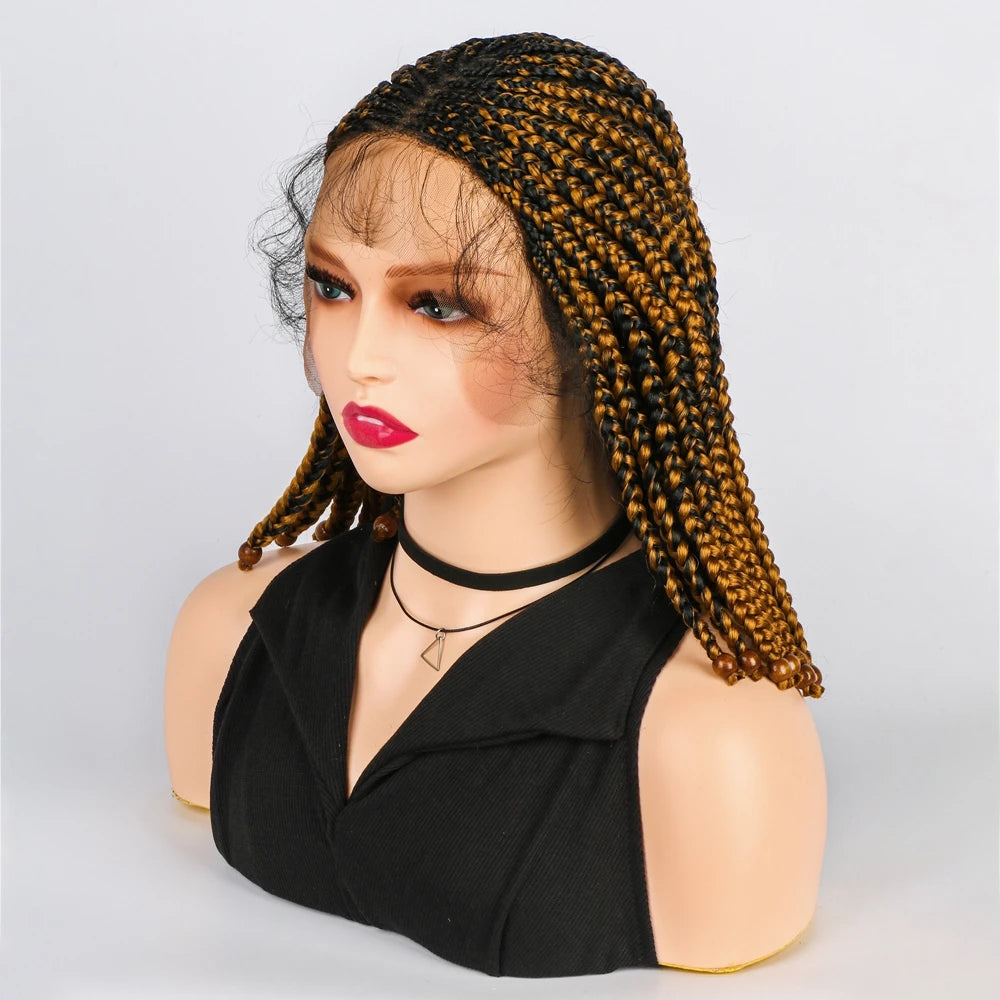 KIMA Beaded Cornrow Braids Bob Wig | Lace Front Luxegan