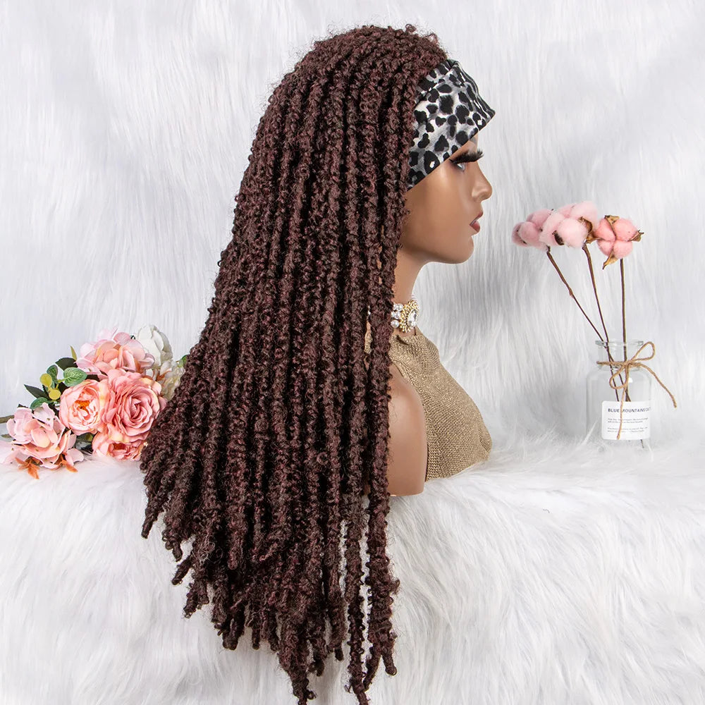 22" Curly Box Braids Wig | Crochet Hair | Heat Resistant | Daily Wear Luxegan