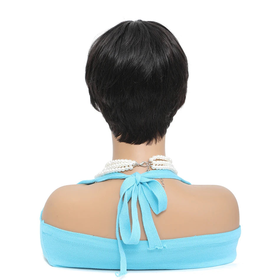 Pixie Cut Bob Human Hair Wig | Straight Remy Glueless Wig | Ready-to-Wear Machine Made