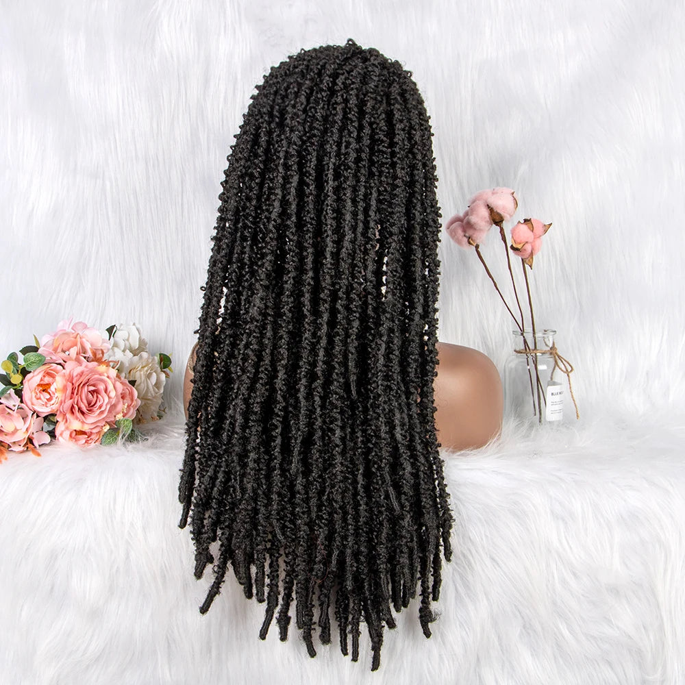 22" Curly Box Braids Wig | Crochet Hair | Heat Resistant | Daily Wear Luxegan