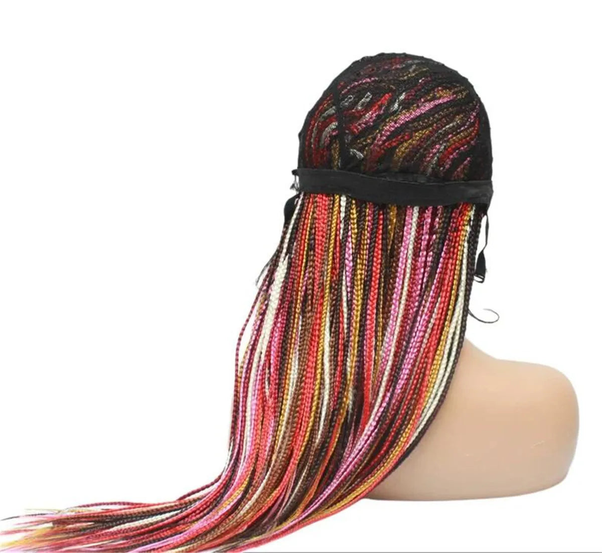 Knotless Box Braids Wig | Multi-Color Braided Lace Frontal Wig | Glueless & Lightweight | Kanekalon Synthetic Hair
