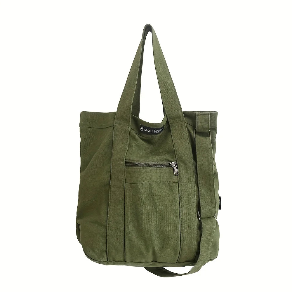 Retro Day Canvas Bag | Unisex Leisure Commuter & Solid Color Shoulder Bag Luxegan