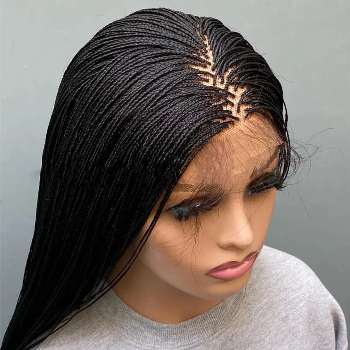 Glueless Micro Braid Wig | 13x4 Lace Frontal | Customizable Tiny Braids | For Black Women