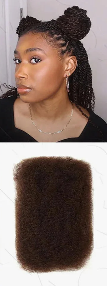 QVR Afro Kinky Bulk Human Hair for Braids & Locs | Virgin Remy Natural Color Extensions Luxegan