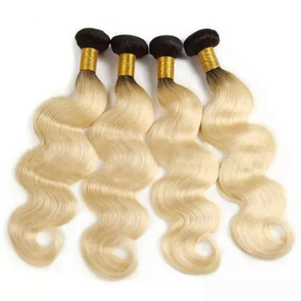 Rebecca Ombre Body Wave Human Hair Bundles | 1B/4/27/30/99J/613 Blonde Two & Three-Tone Remy Weave Deals Luxegan