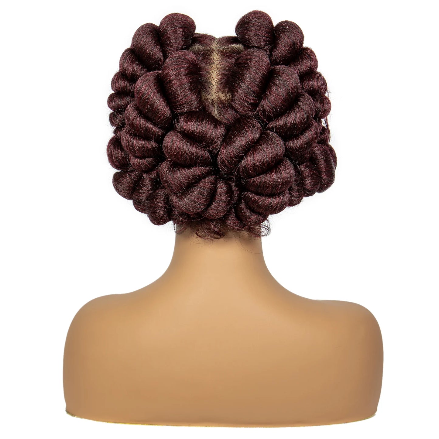 350# Ginger Orange Bantu Knotless Braids Wig | Full Lace | Baby Hair Luxegan