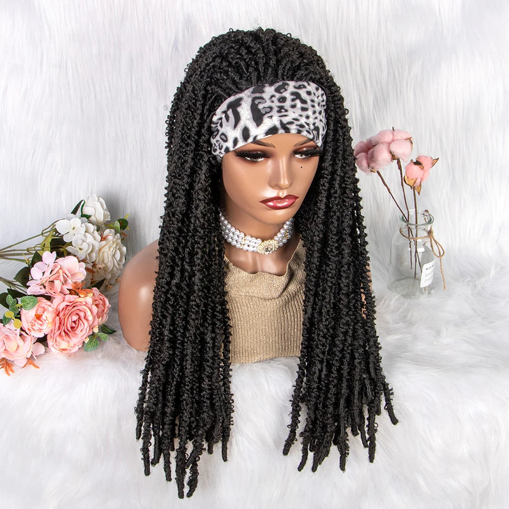22" Curly Box Braids Wig | Crochet Hair | Heat Resistant | Daily Wear Luxegan