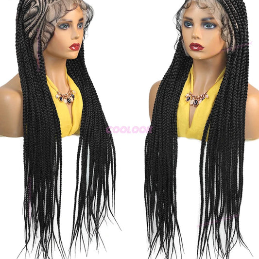 36-Inch Full Lace Knotless Box Braid Wig Luxegan
