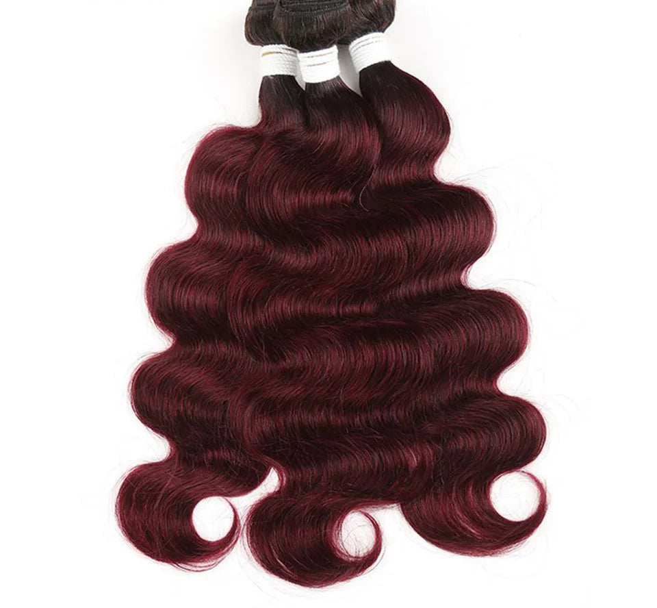 Rebecca Ombre Body Wave Human Hair Bundles | 1B/4/27/30/99J/613 Blonde Two & Three-Tone Remy Weave Deals Luxegan