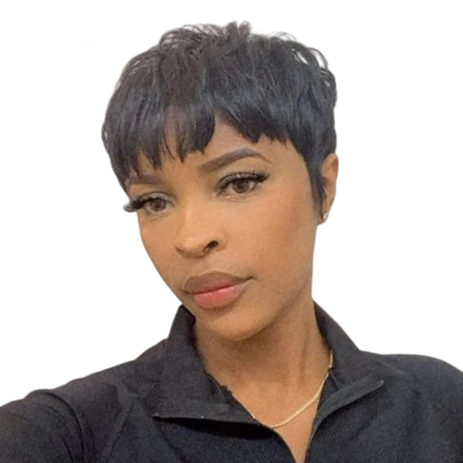 Pixie Cut Bob Wig | Straight Human Hair for Black Women Luxegan