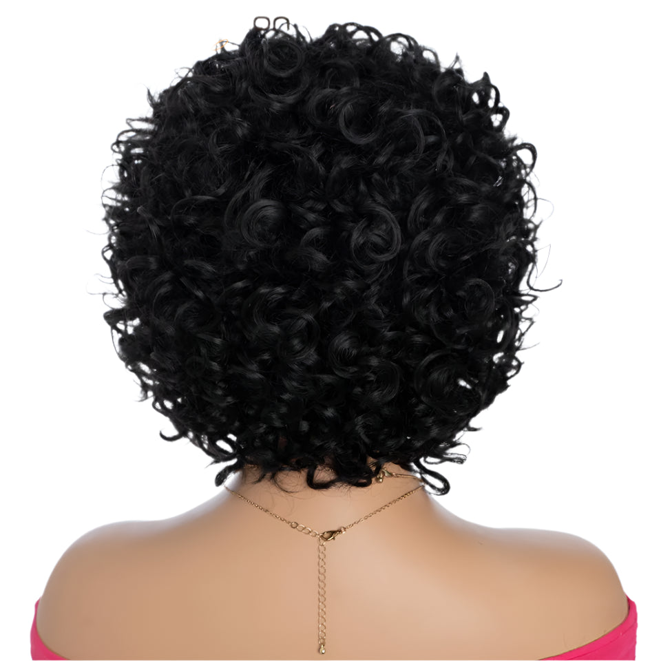 Rebecca 10 Inch Ombre 1B/#4 Curly Bob Wig | Water Wave Brazilian Remy Human Hair Luxegan