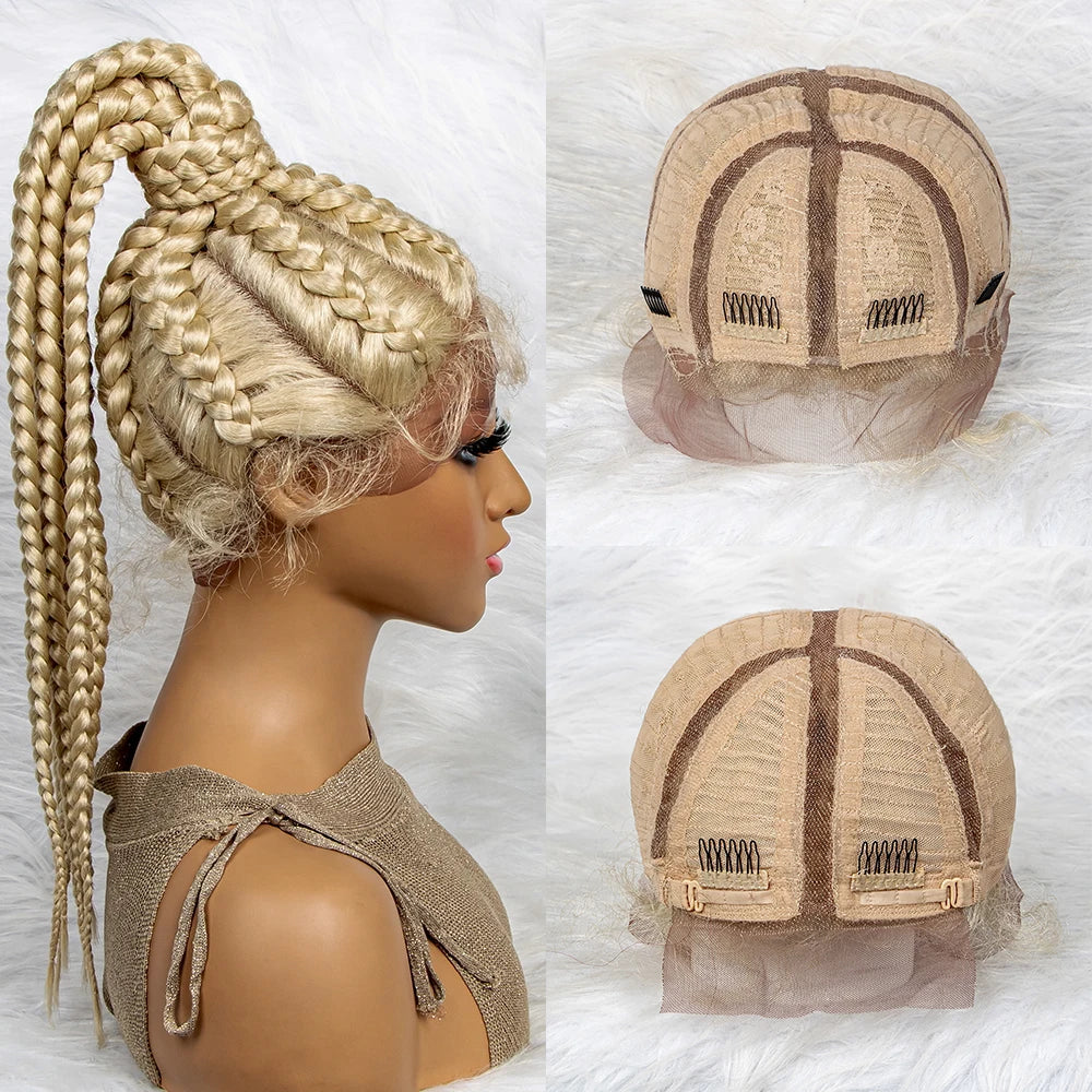 24" Braided Ponytail Wig | Lace Front with Baby Hair