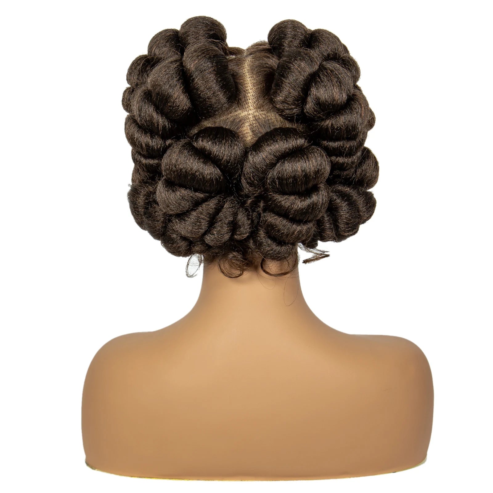 6" Short Cute Handmade Bantu Knotless Braids Wig | Transparent Full Lace Luxegan