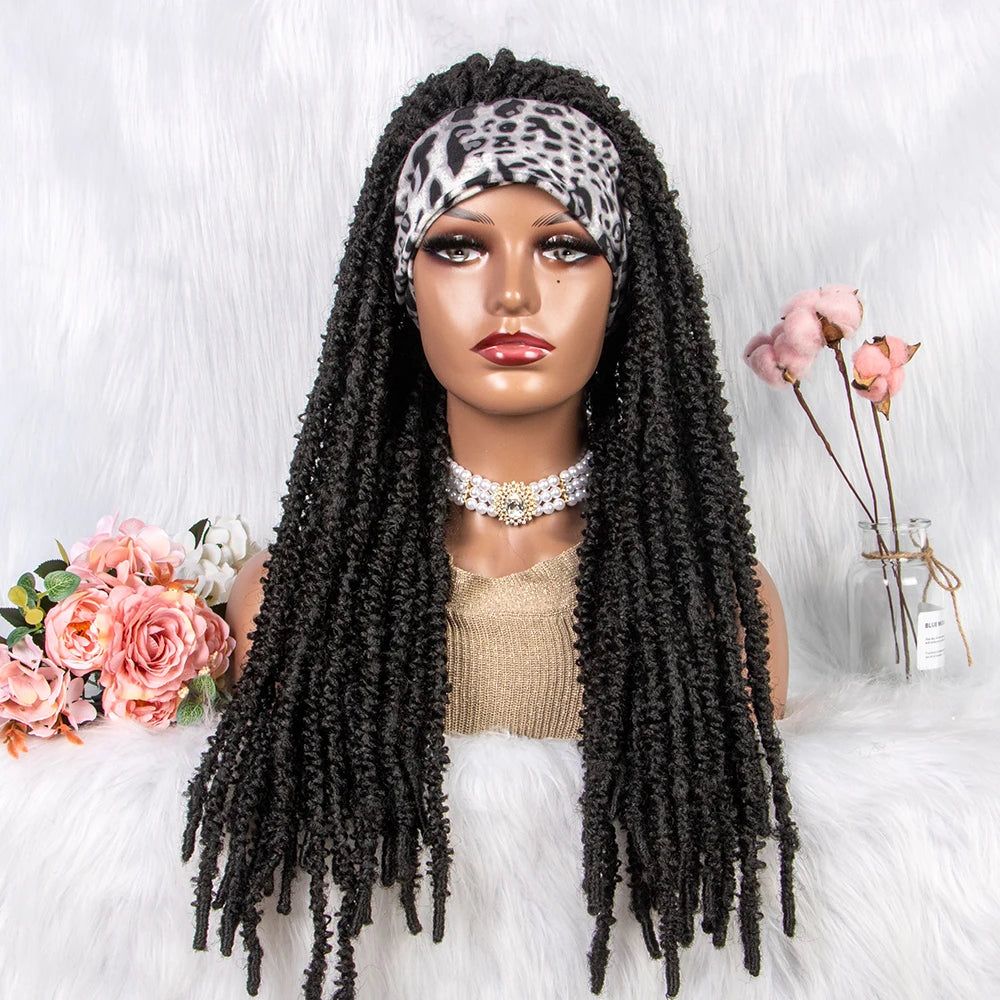 22" Curly Box Braids Wig | Crochet Hair | Heat Resistant | Daily Wear Luxegan