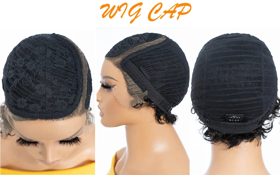 Natural Black Pixie Cut Wig | Short Curly Bob 13x1 Lace Front Human Hair (Pre-Plucked) Luxegan