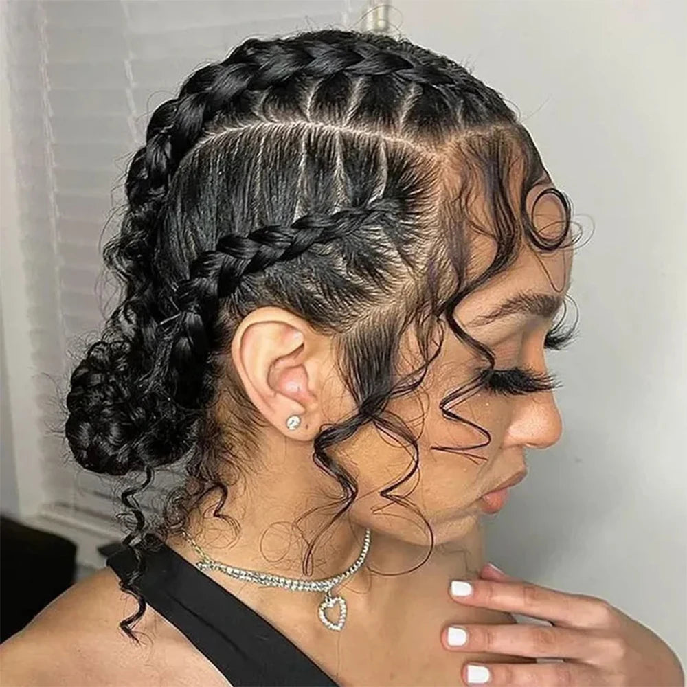 Real Full Lace Wigs 100% Human Hair for Braided Wigs Knotless Braids Straight HD Full Lace Frontal Wig Braid Wigs Preplucked Luxegan