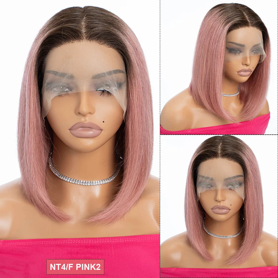 Ginger Short Bob Wig | Straight Human Hair T-Part Lace Front Luxegan