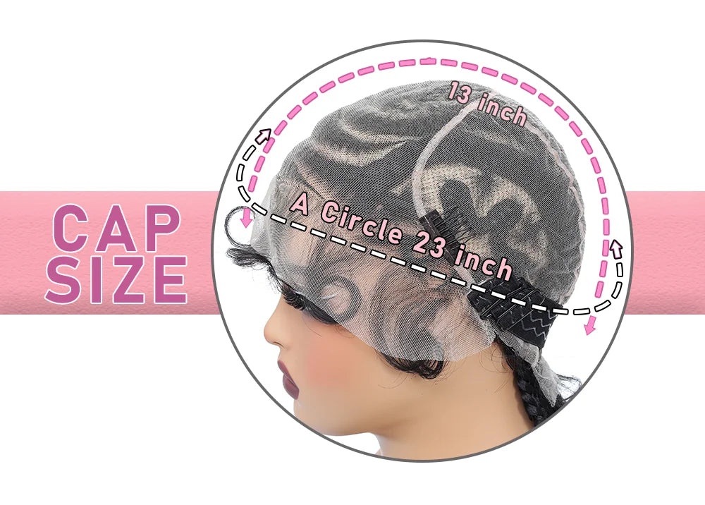 16" Full Lace Cornrow Braided Wig | Bantu Knots | Baby Hair | Synthetic Lace Frontal Braids for Black Women - Luxegan