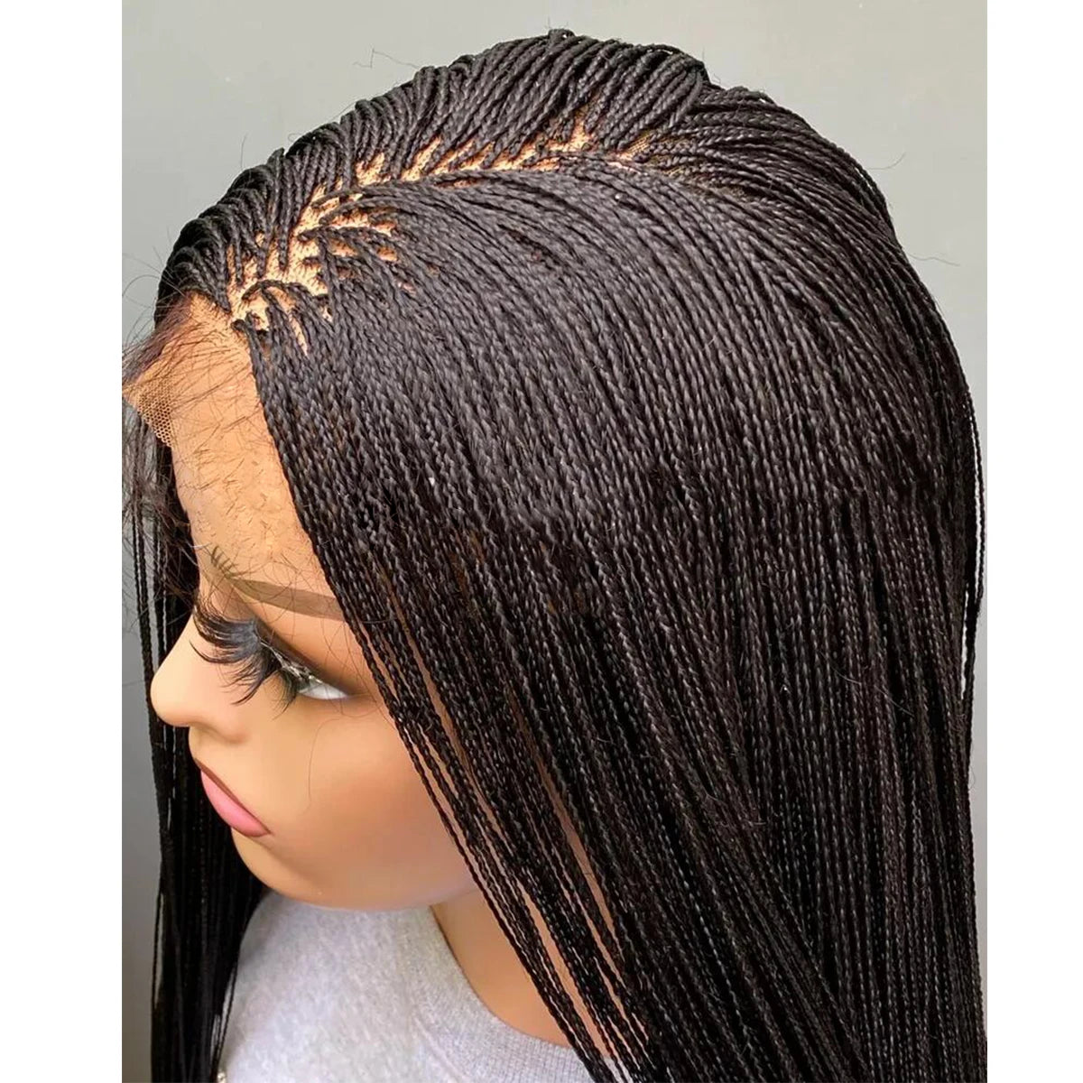 Glueless Micro Braid Wig | 13x4 Lace Frontal | Customizable Tiny Braids | For Black Women