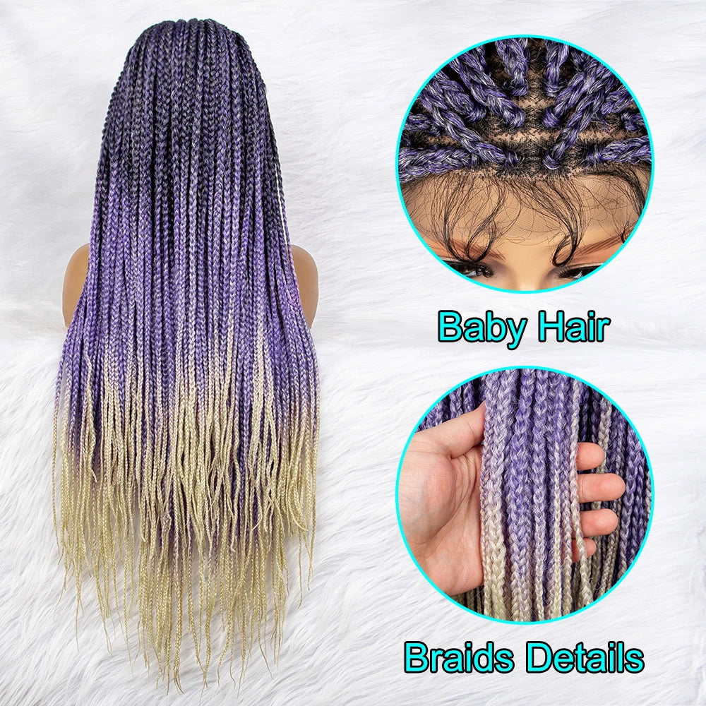 Gradient Color Knotless Box Braids Wig | 9x6 Lace Front Luxegan