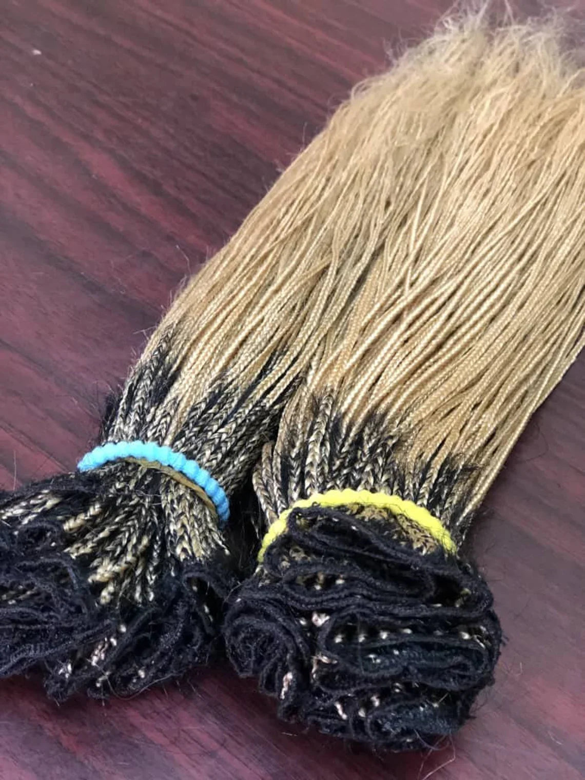 Micro Braids Sew-In Bundles - Black Ombre Braiding Hair for Lace Wigs - 60 Strands/Pack